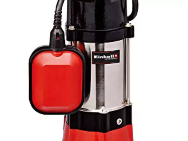 Detailní pohled na čerpadlo na znečištěnou vodu Einhell GC-DP 5010 G s viditelným výřezem pro zobrazení mechanické ucpávky.