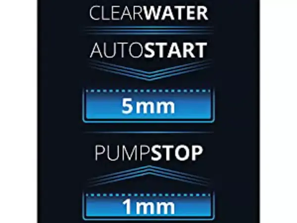 Grafika technológie Aquasensor čerpadla na čistú vodu Einhell GE-SP 4390 N-A LL ECO so spustením pri hladine 5 mm a vypnutím pri hladine 1 mm.