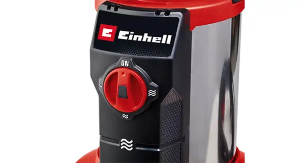 Pohled zepředu na Aquasenzor kalového čerpadla Einhell GE-DP 7935 N-A LL ECO s červeným spínačem a logem Einhell.