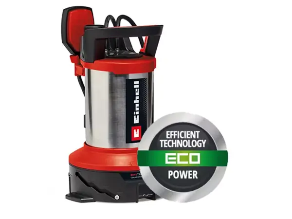 Pompa do wody brudnej Einhell GE-DP 7535 N LL ECO z logo ECO-Power na białym tle.