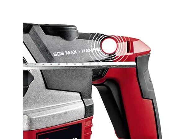 Detail rukojeti s tlumením vibrací a označením „Press Control“ na vrtacím kladivu Einhell TE-RH 38 3F.