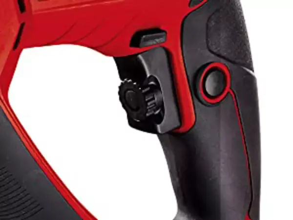 Detailný pohľad na elektroniku regulácie otáčok s nastavovacím kolieskom na rukoväti vŕtacieho kladiva Einhell TE-RH 28 5F.