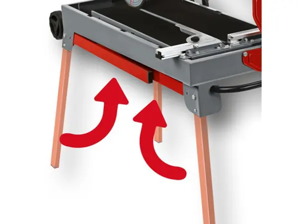 Das Gestell der Maschine ist klappbar und ermöglicht eine platzsparende Lagerung.