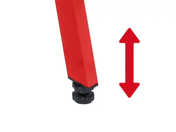 Ein höhenverstellbarer Fuß sorgt für stabilen Stand auch auf unebenem Boden.