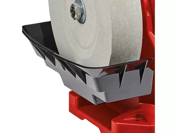 Výškově nastavitelná nádržka na vodu na mokré brusce Einhell TC-WG 200 pro chlazení brusného kotouče.