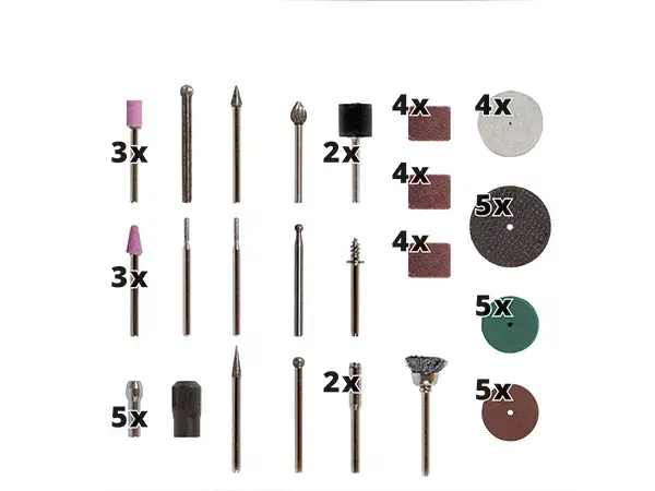 Grafik mit der Drehzahlangabe „5500–26000 min?1“ für das Einhell Akku-Schleif-/Gravur-Werkzeug TE-MT 7,2 Li.