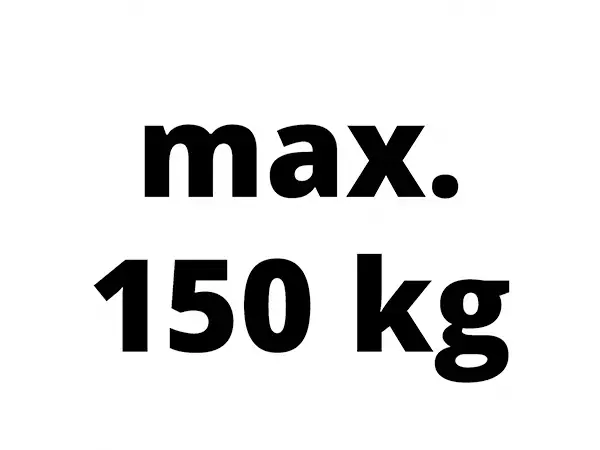 Dílenský vozík Einhell TC-TW 150 má maximální nosnost 150 kg, znázorněno jako textová grafika.