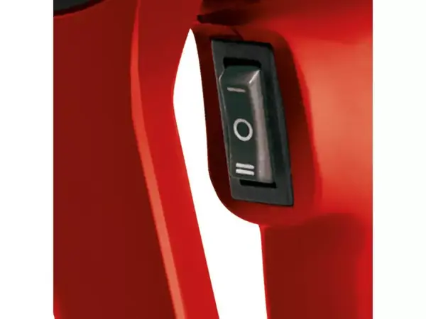 Přepínač pro 2 teplotní stupně horkovzdušné pistole Einhell TH-HA 2000/1 na bílém pozadí.