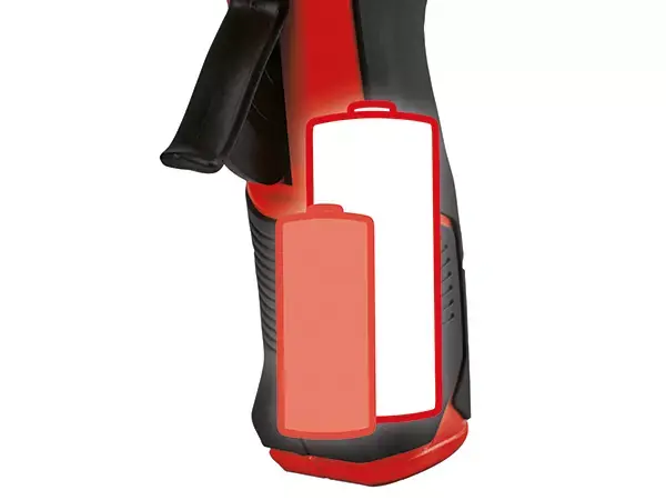 Aku tavná pistole Einhell TC-CG 3,6/1 Li s integrovaným, dobíjecím akumulátorem na bílém pozadí.