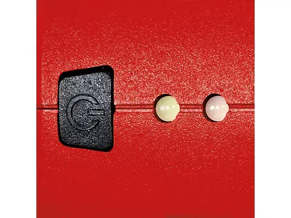 LED indikace aku tavné pistole Einhell TC-CG 3,6/1 Li svítí na červeném těle.