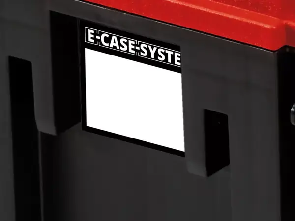 Systémový kufr Einhell E-Case M s bílým polem pro individuální popis.